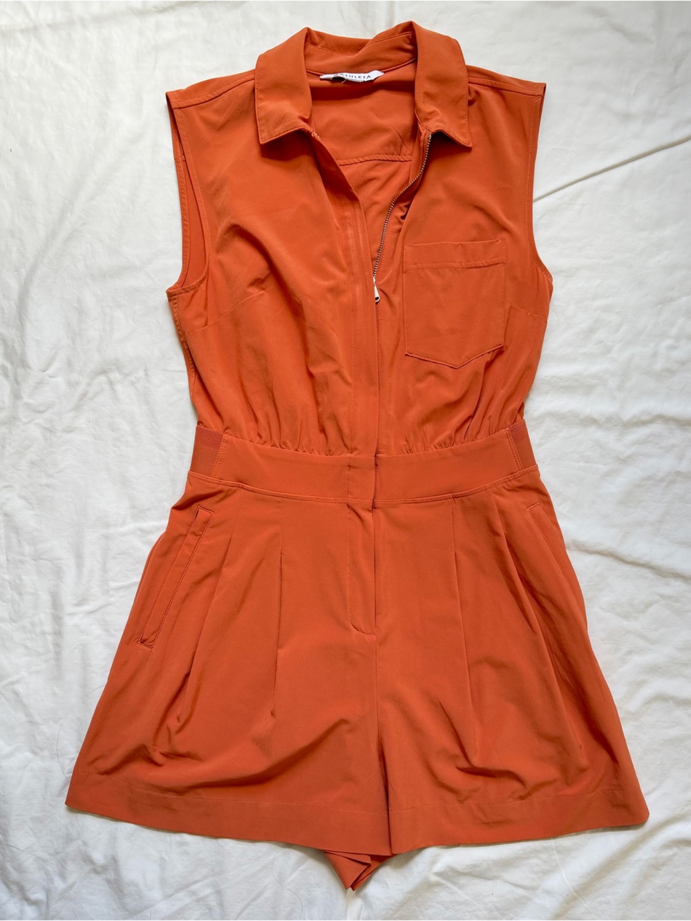 Athleta Brooklyn Utility Romper Sienna Orange